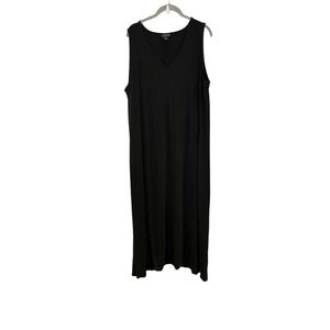 J Jill Wearever Collection Black Maxi Dress Womens XL Stretch Capsule Minimalist